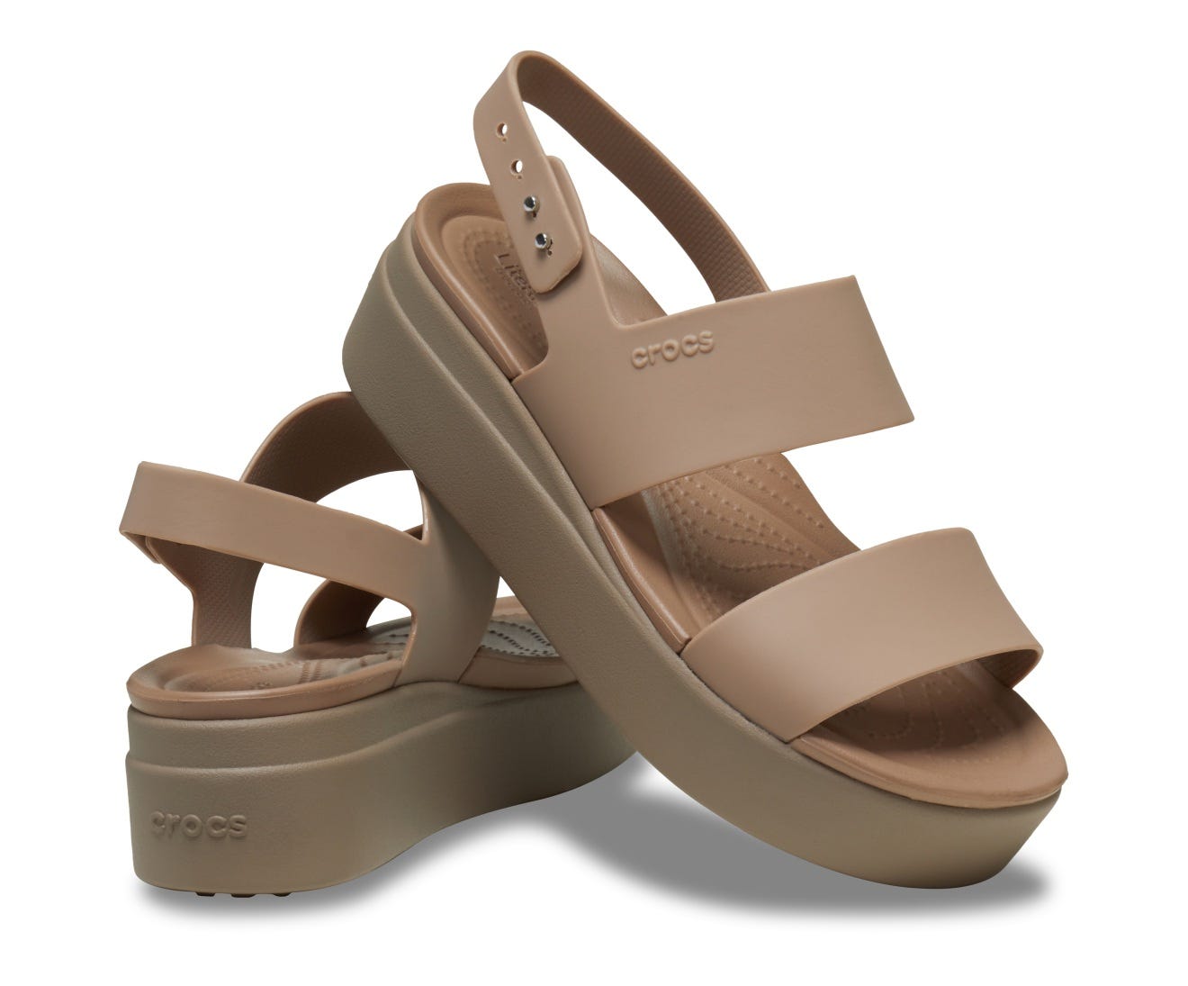 Crocss brooklyn slingback low wedge sandals