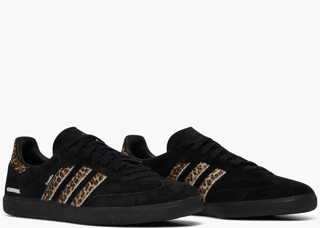 Adidass end x neighborhood x samba black leopard