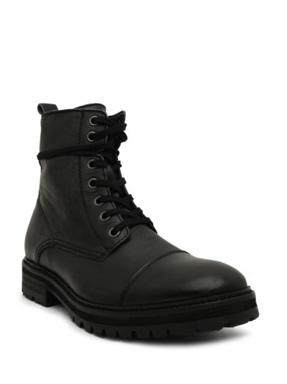Zaraa Long Chain Leather Boots Black