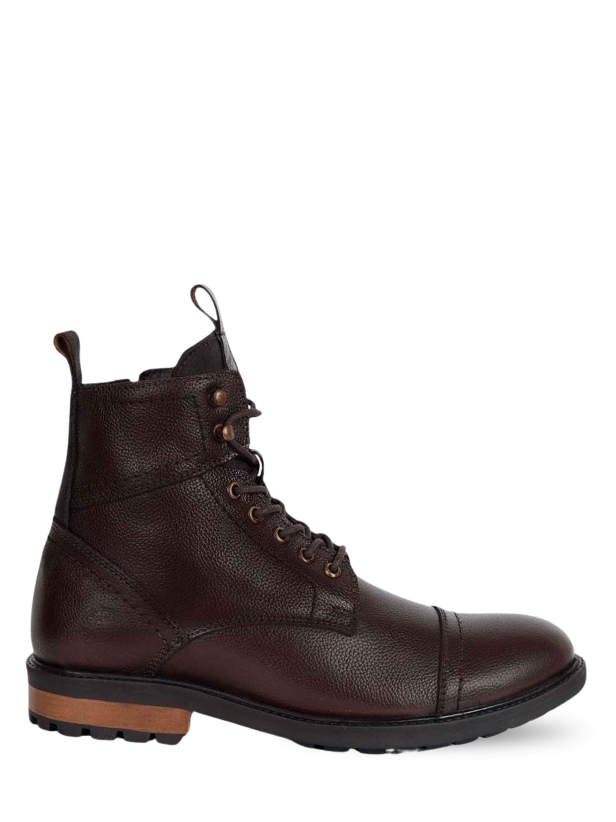 Zaraa Long Chain Leather Boots Brown