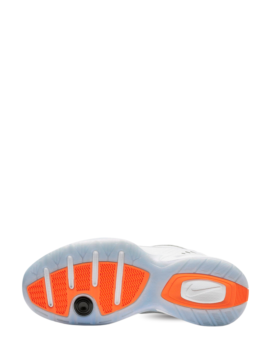Nikee air monarch iv snow day white total orange metallic silver