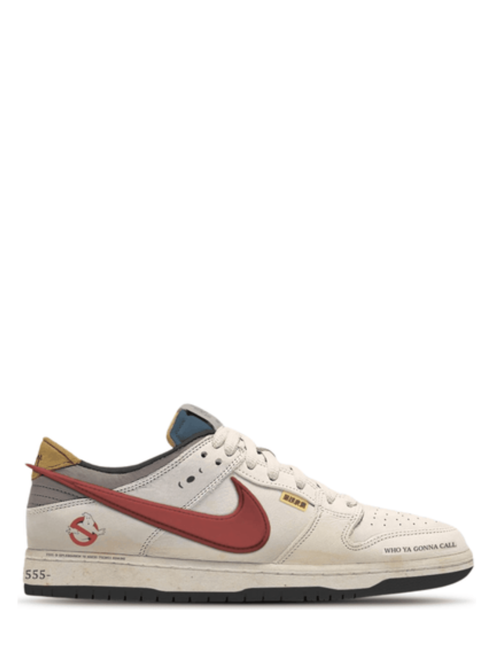 dunk low ghostbusters x custom sail red black