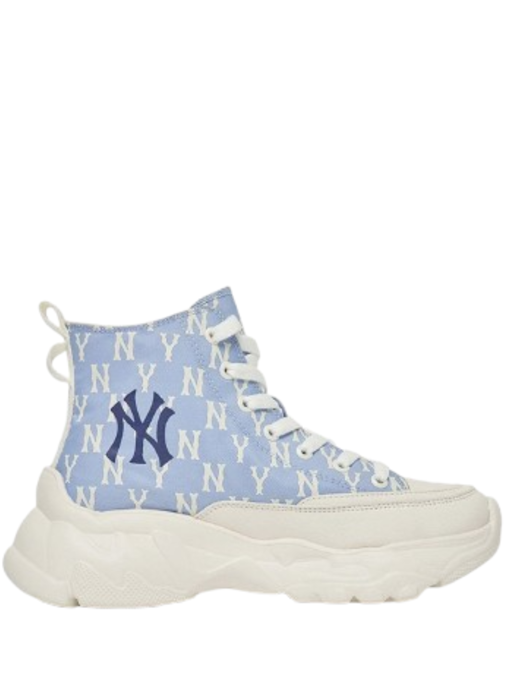 MLB CHUNKY High New York Yankees Blue platform Round Toe Rubber Sole