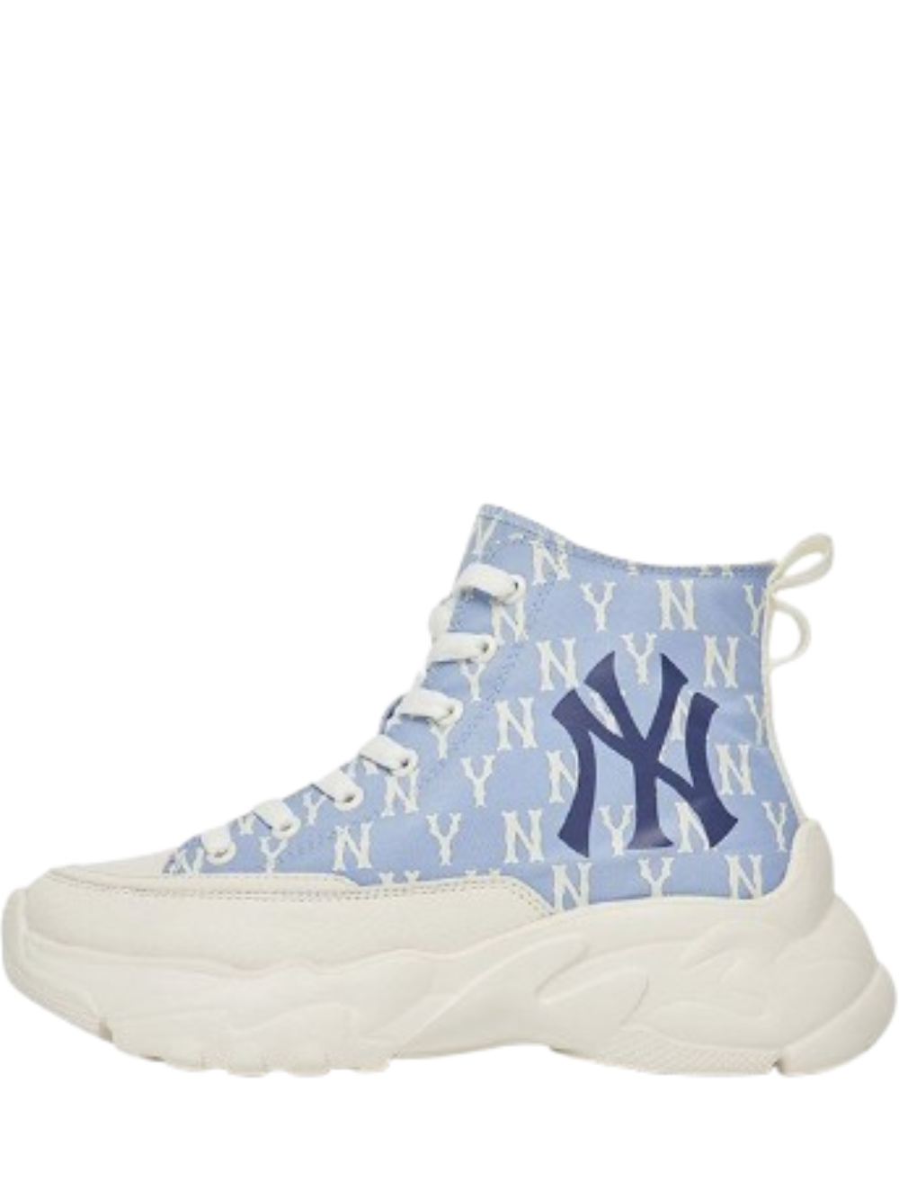 MLB CHUNKY High New York Yankees Blue platform Round Toe Rubber Sole