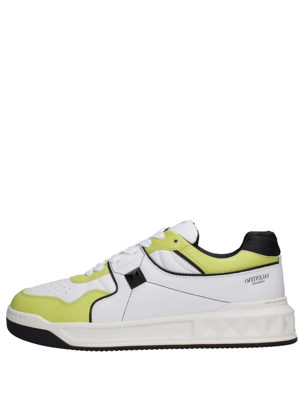 Valentino garavani one stud low top nappa sneaker white yellow