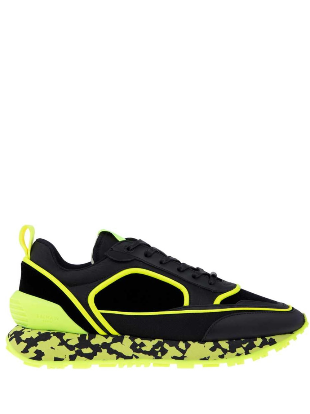 balmainn velvet nylon and mesh racer low top sneakers