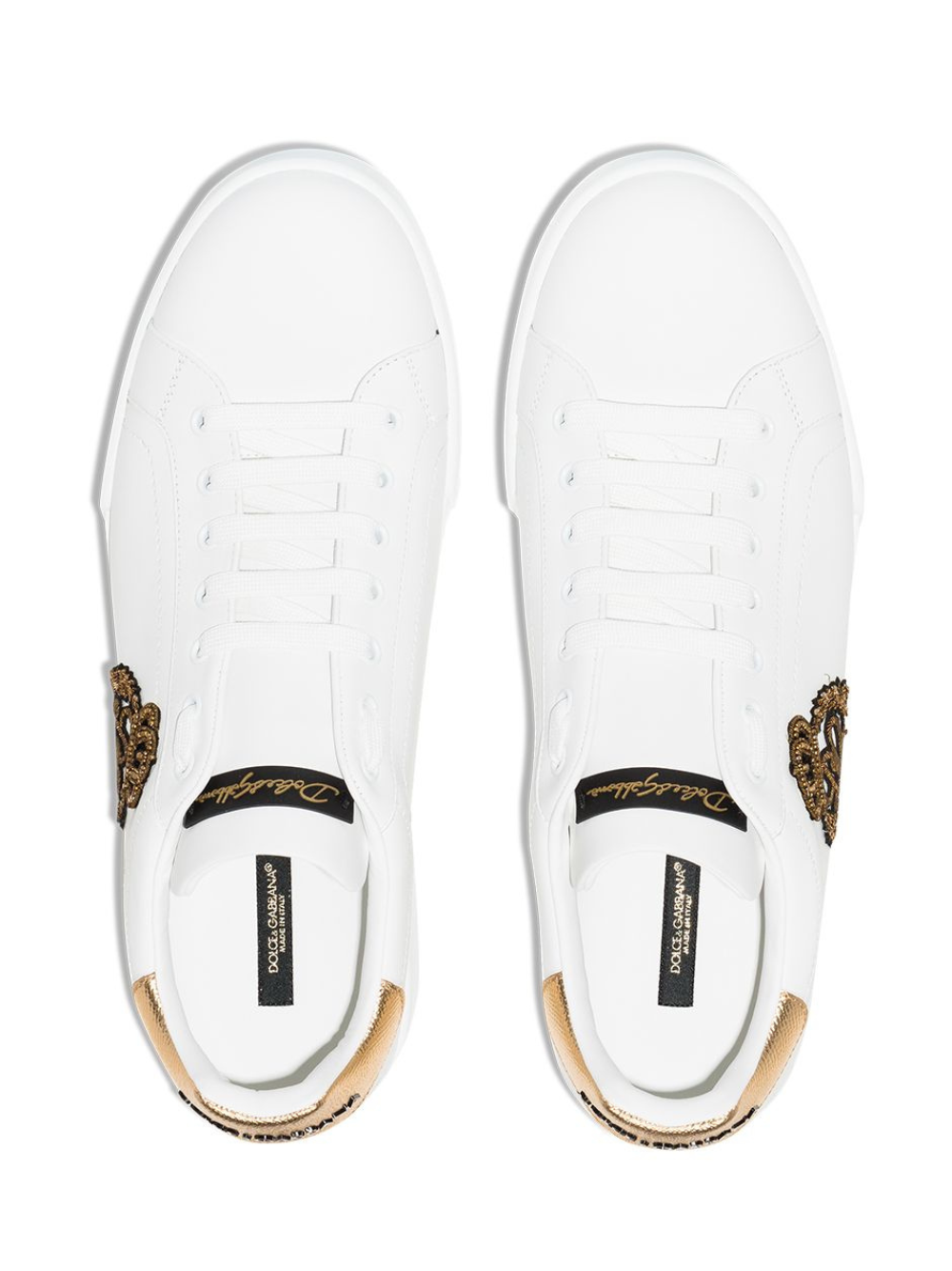 Dolce Gabbana Portofino Crown Patch White Gold