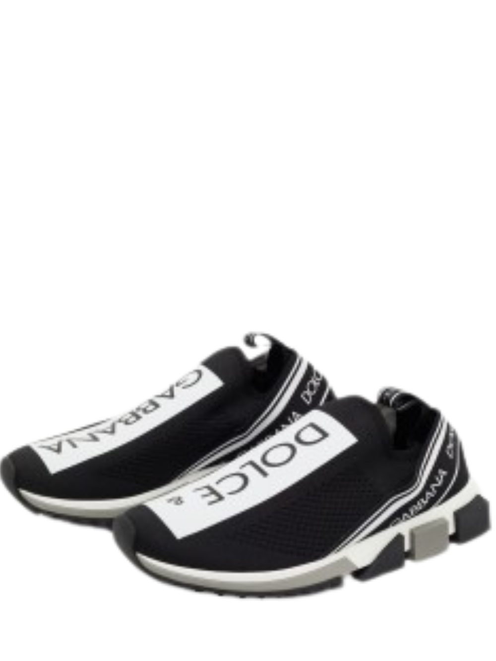 Dolce Gabbana Black White Slip On Sorrento Sneakers