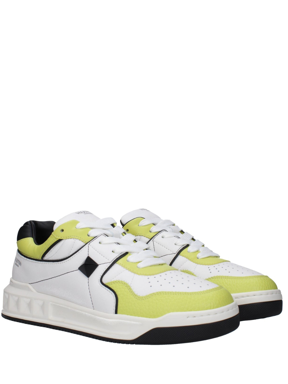 Valentino garavani one stud low top nappa sneaker white yellow