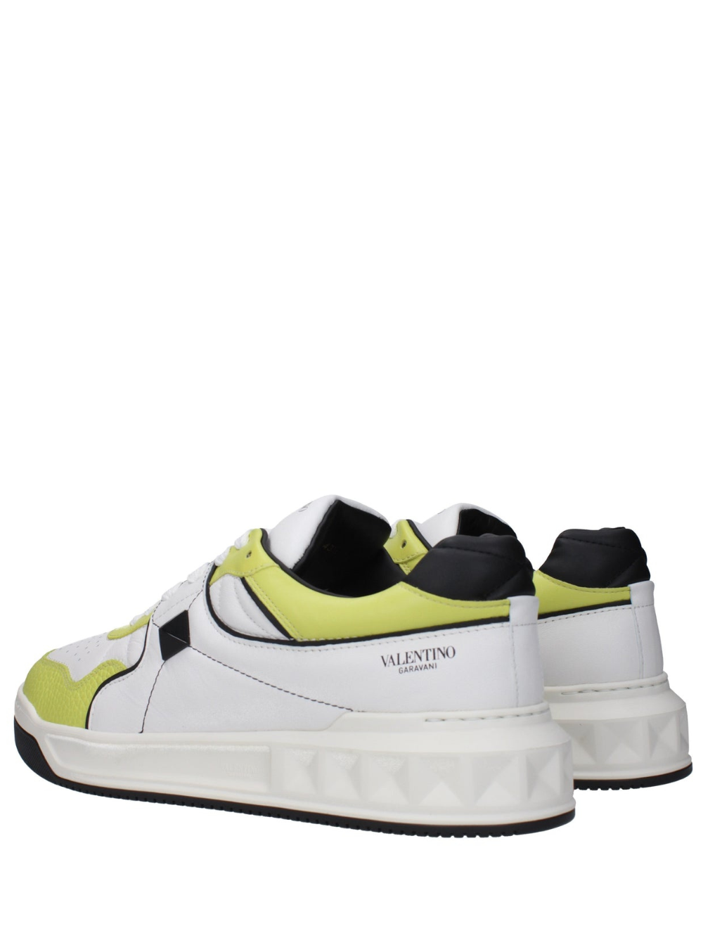 Valentino garavani one stud low top nappa sneaker white yellow