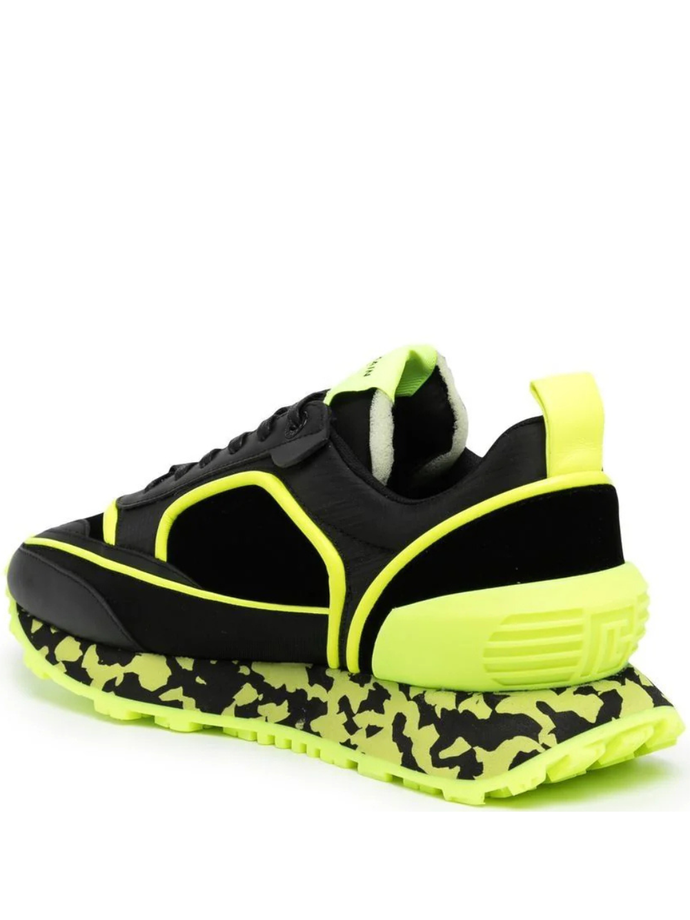 balmainn velvet nylon and mesh racer low top sneakers
