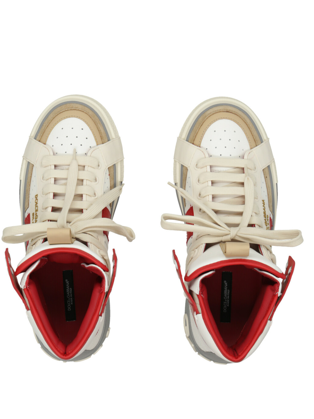 Dolce Gabbana Custom 2 Zero High Top White Red Sneakers
