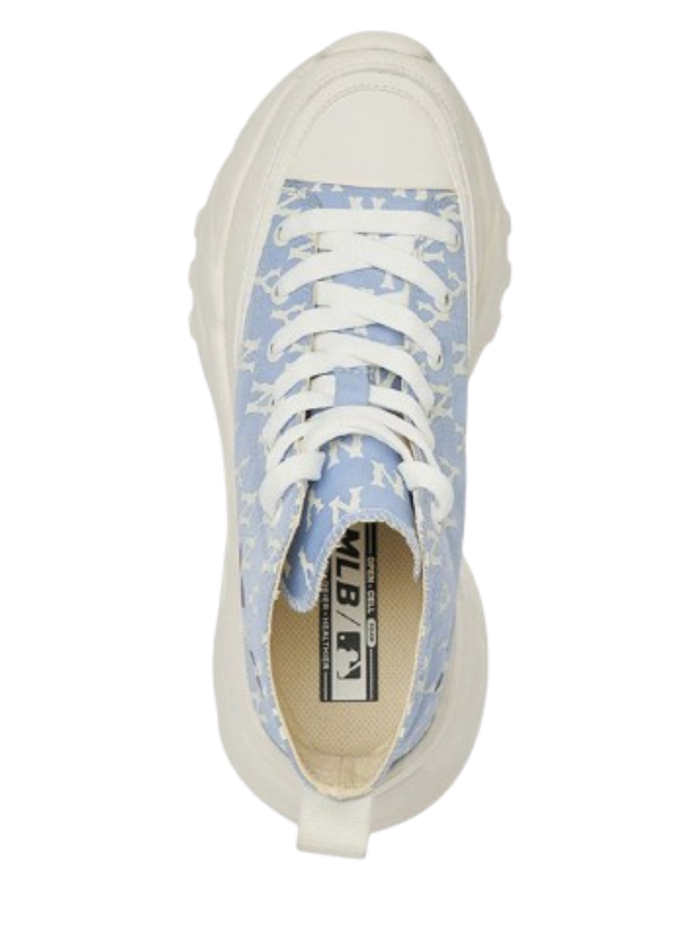 MLB CHUNKY High New York Yankees Blue platform Round Toe Rubber Sole