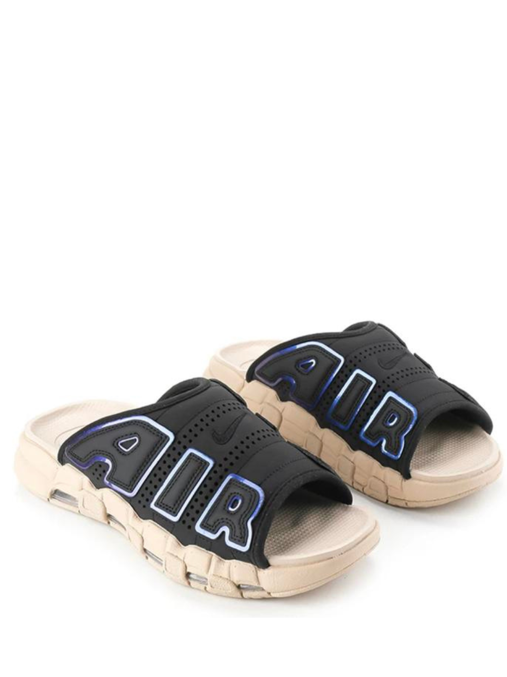 air uptempo slide cream black reflective