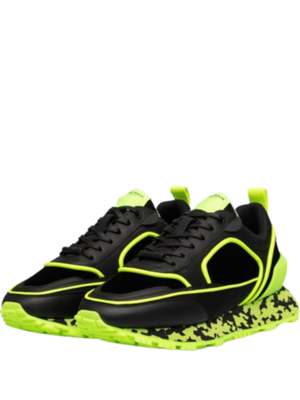 balmainn velvet nylon and mesh racer low top sneakers