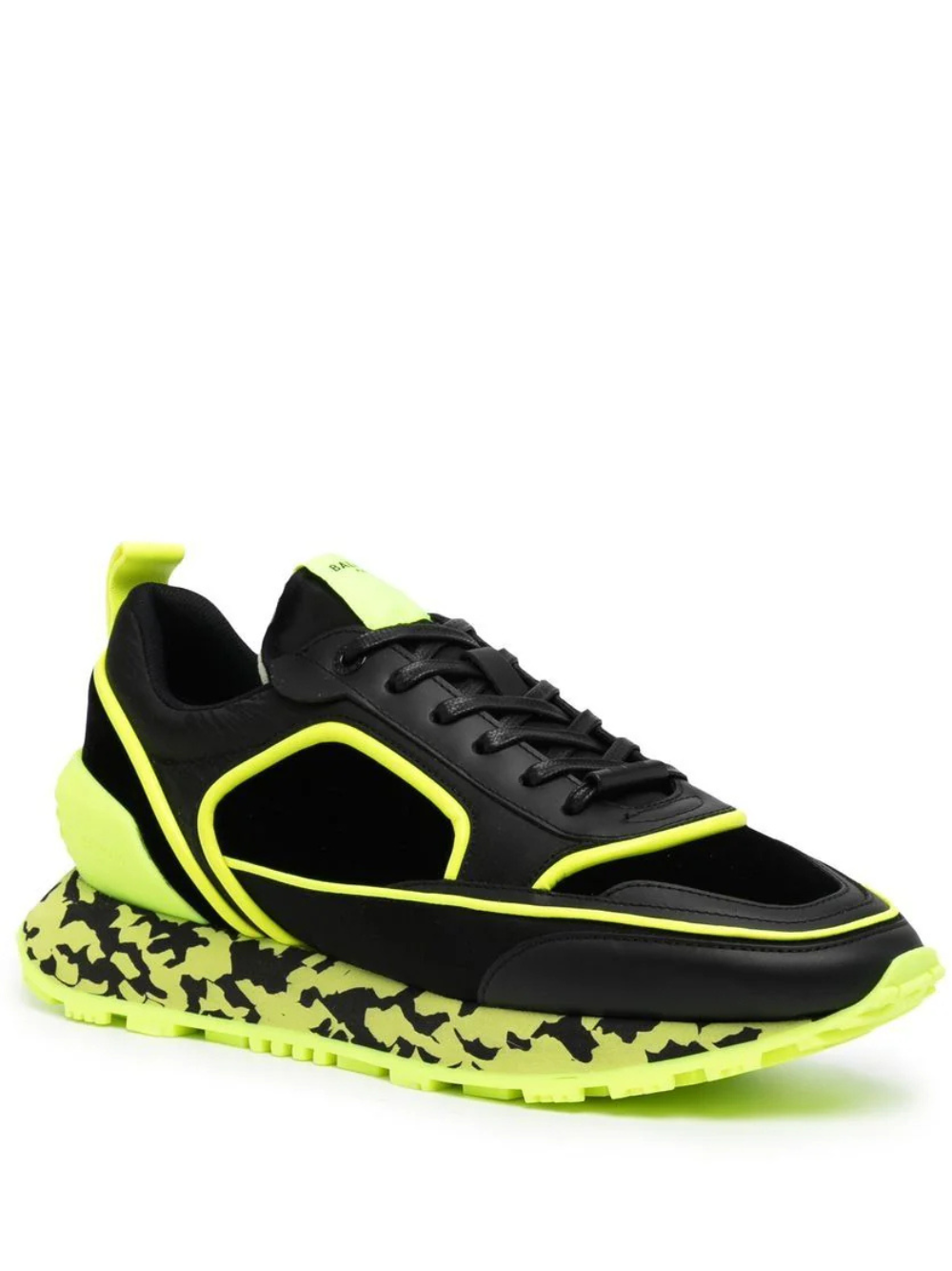 balmainn velvet nylon and mesh racer low top sneakers