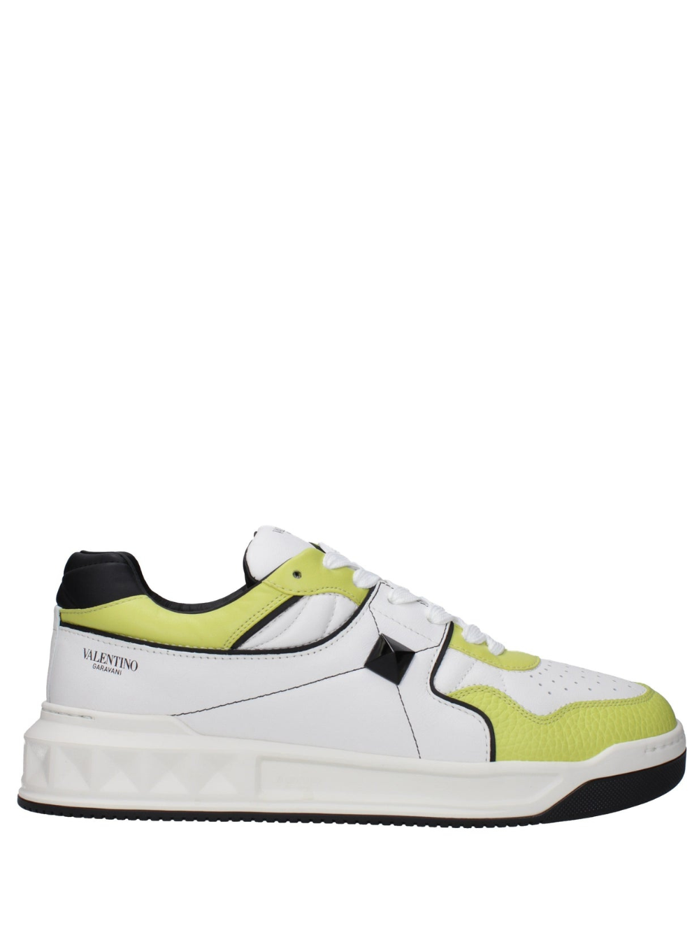 Valentino garavani one stud low top nappa sneaker white yellow