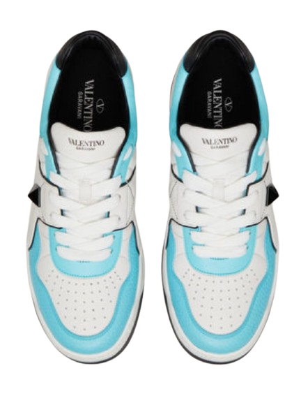 Valentinoo garavani one stud low top nappa sneaker white light blue fix