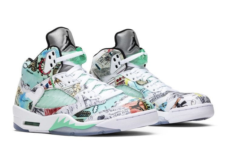 Nikee Jordan Retro 5 Wings Glow in Dark Reflective Basketball Sneakers