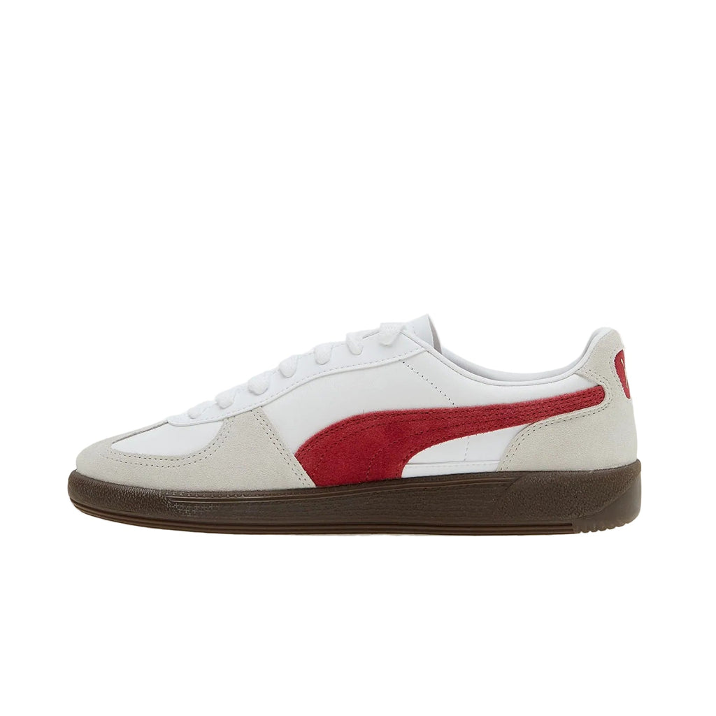 PUMAA PALERMO LEATHER WHITEVAPOR GRAY-CLUB RED