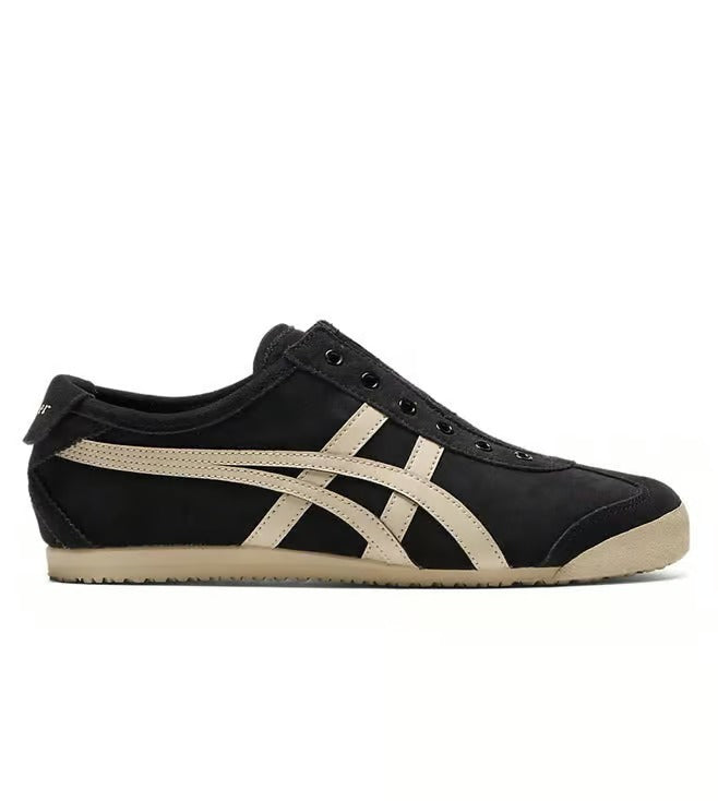 onitsukaa tigerr mexico 66 slip on black putty