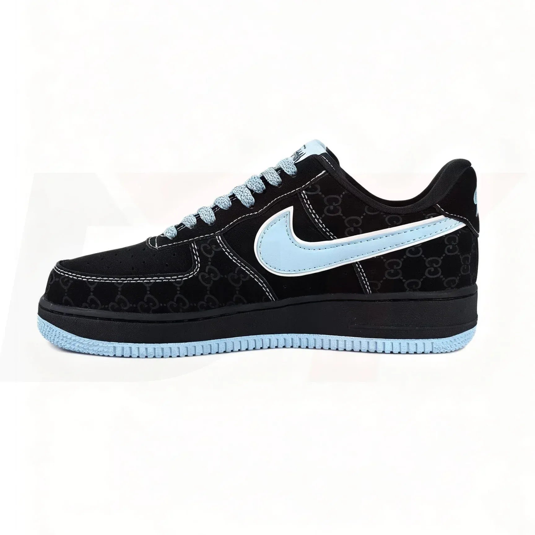 Nikee. Airforce 1 Low X Stussy X Black Blue