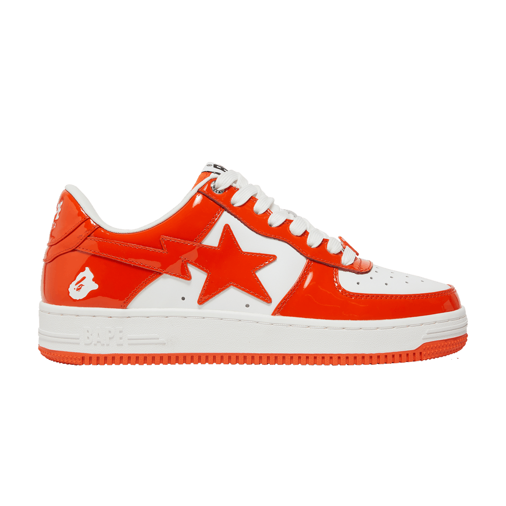 Bathing Ape Bape Sta Patent Leather orange White