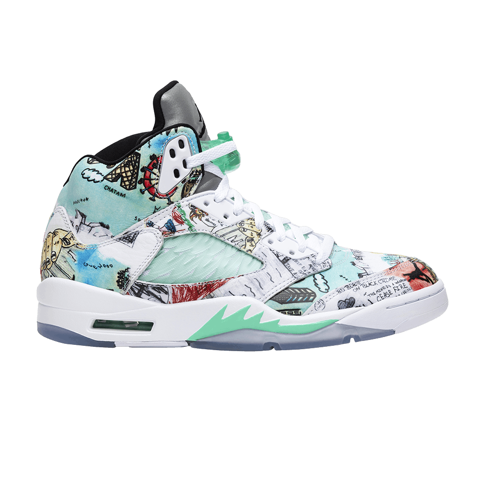 Nikee Jordan Retro 5 Wings Glow in Dark Reflective Basketball Sneakers