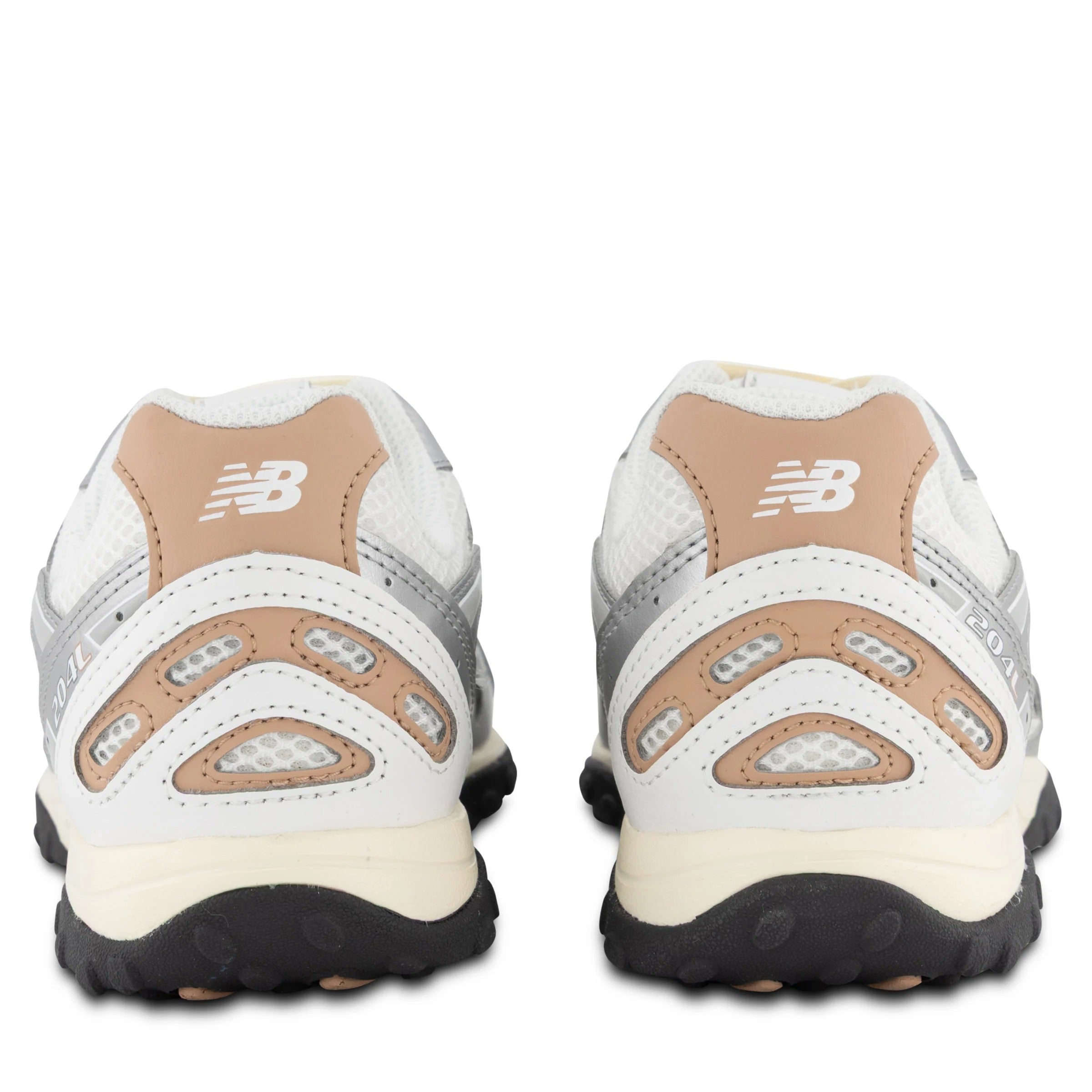 Newbalance 204L silver metallic white and brown
