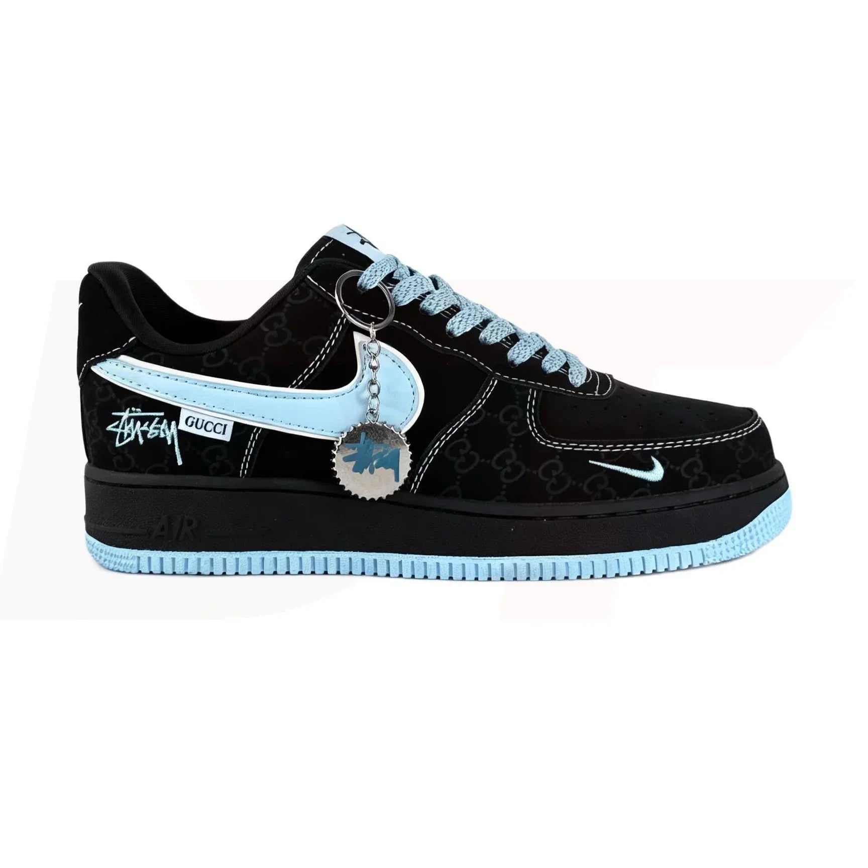 Nikee. Airforce 1 Low X Stussy X Black Blue