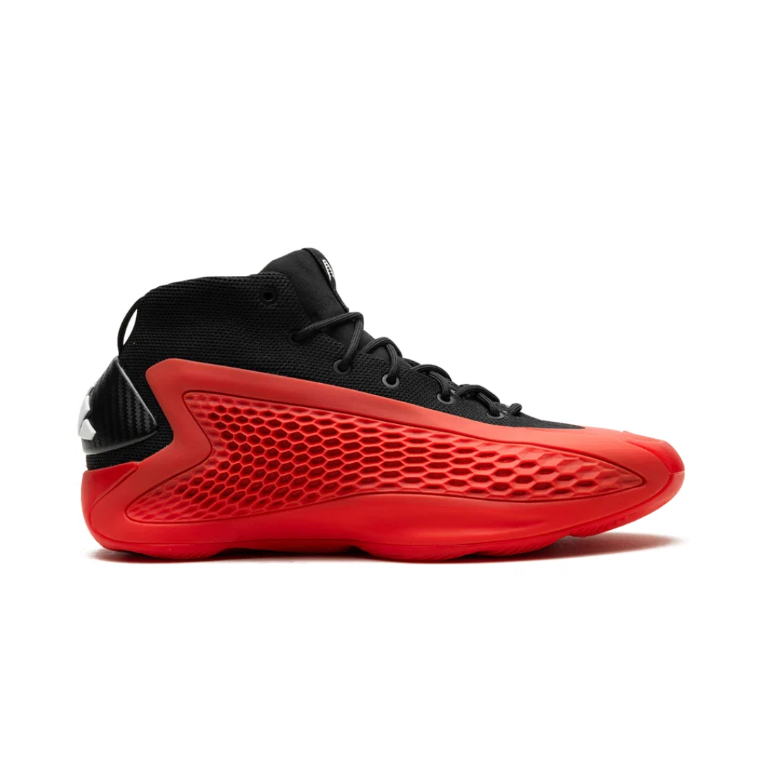 Adidass anthony edwards 1 ascent mid basketball shoes core black-orange 517