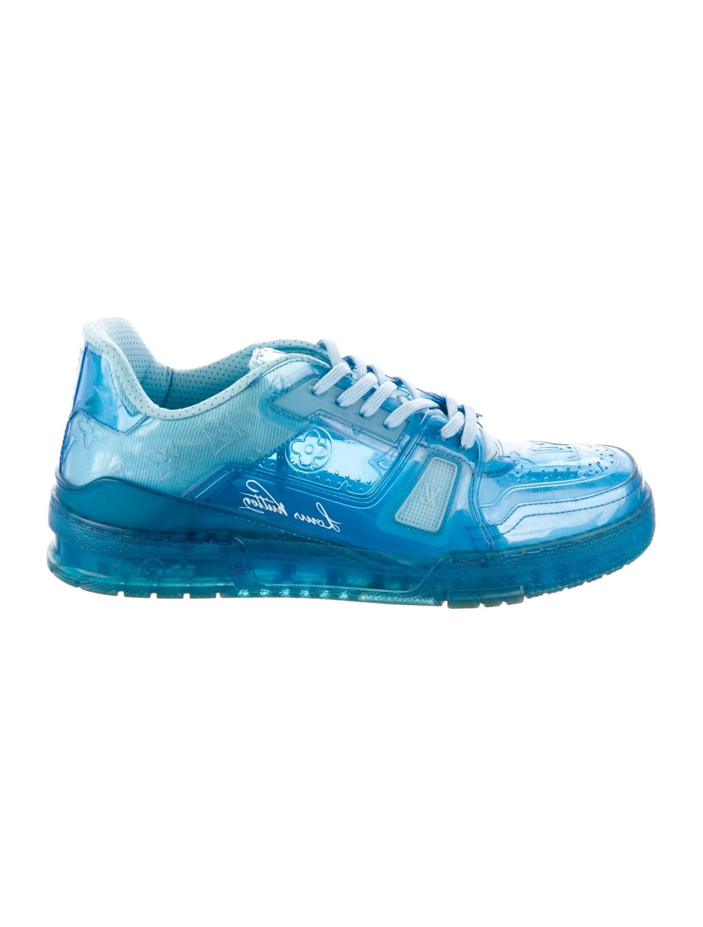 LOUIS VUITTON TRANSPARENT BLUE TRAINER SNEAKERS