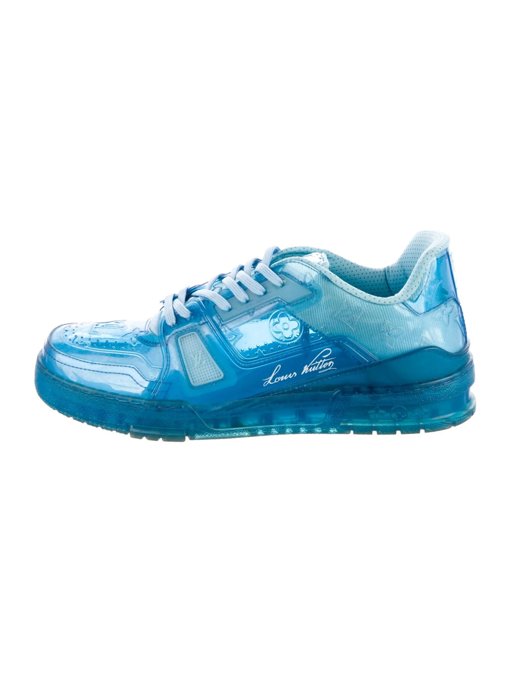 LOUIS VUITTON TRANSPARENT BLUE TRAINER SNEAKERS