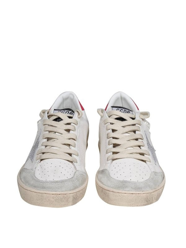 Golden Goose Ball Star White Silver Red Vintage Sole Sneaker 5096