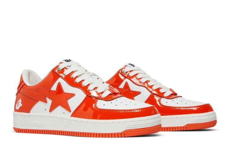 Bathing Ape Bape Sta Patent Leather orange White