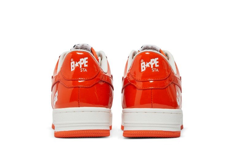 Bathing Ape Bape Sta Patent Leather orange White