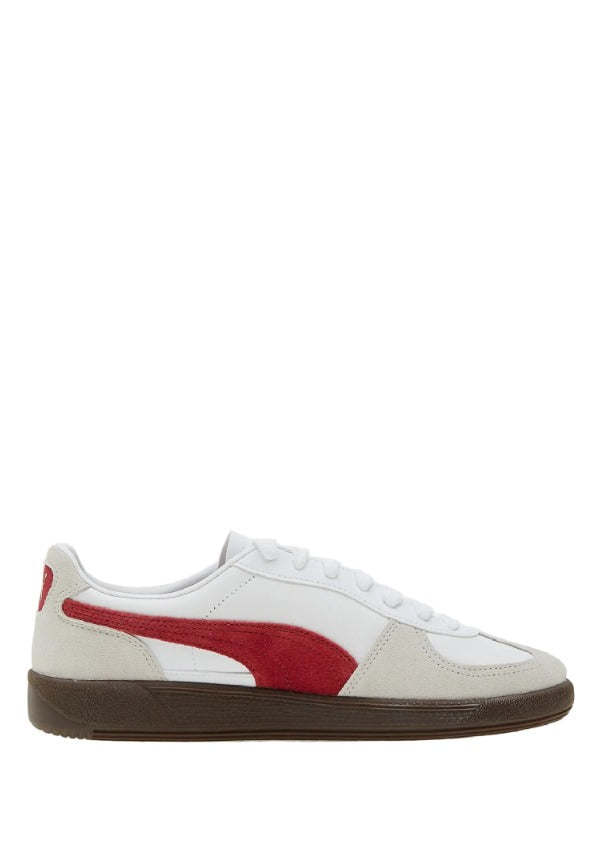PUMAA PALERMO LEATHER WHITEVAPOR GRAY-CLUB RED