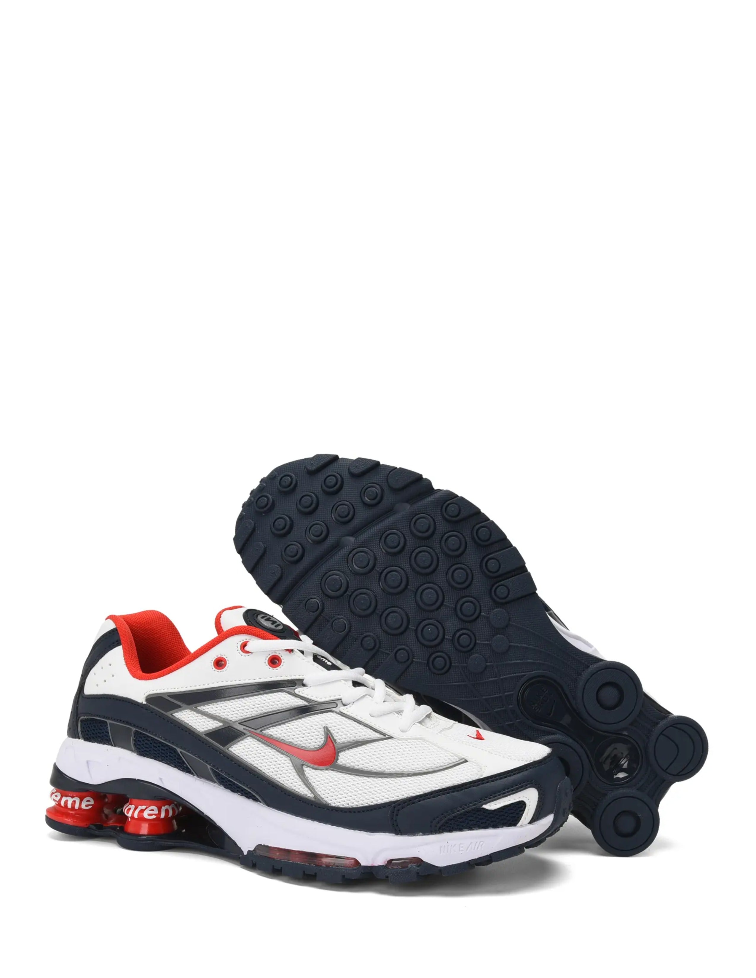 supreme X nikee R4 shox Navy red