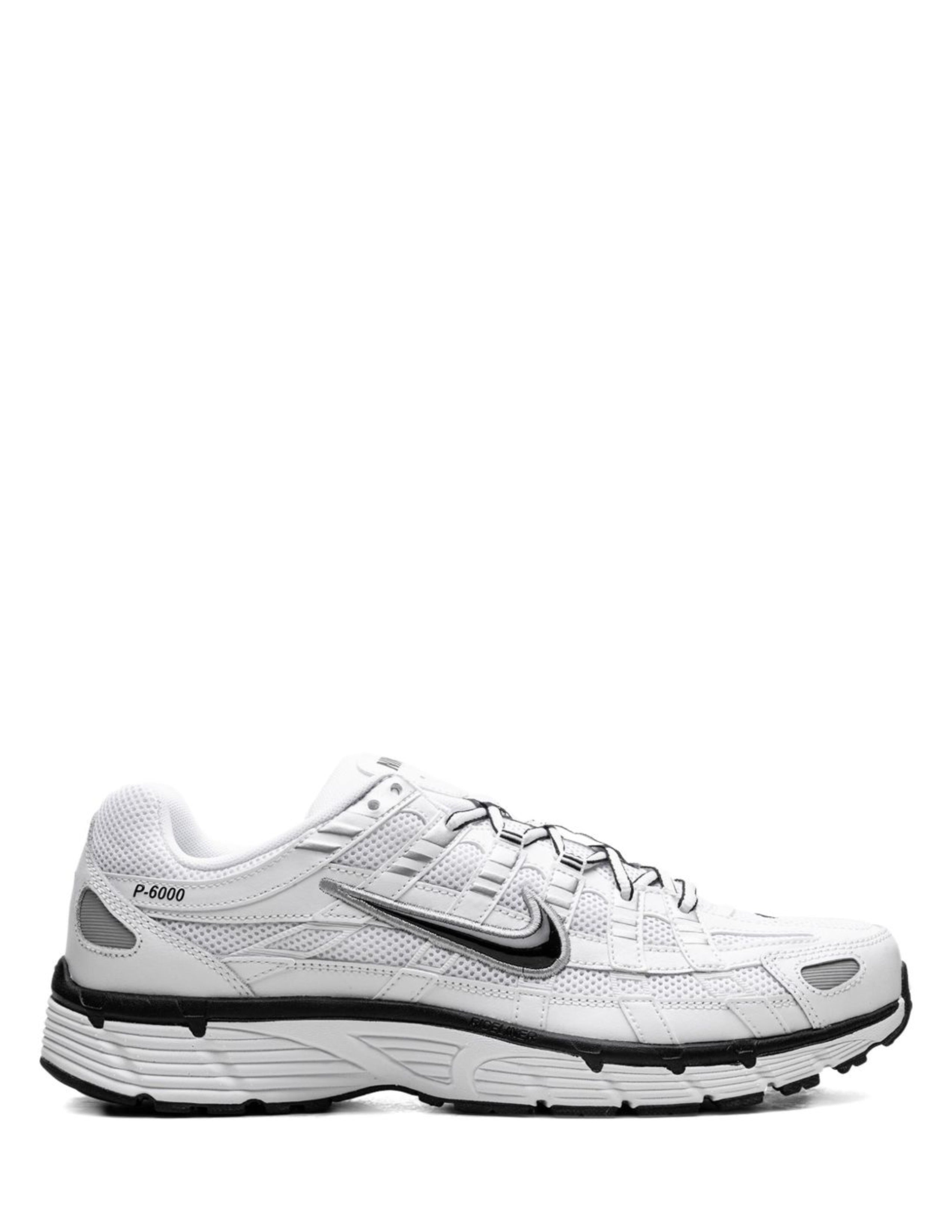 nikee P-6000 in White Black Metallic Silver