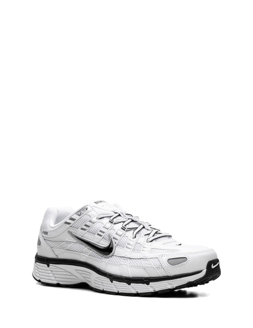 nikee P-6000 in White Black Metallic Silver