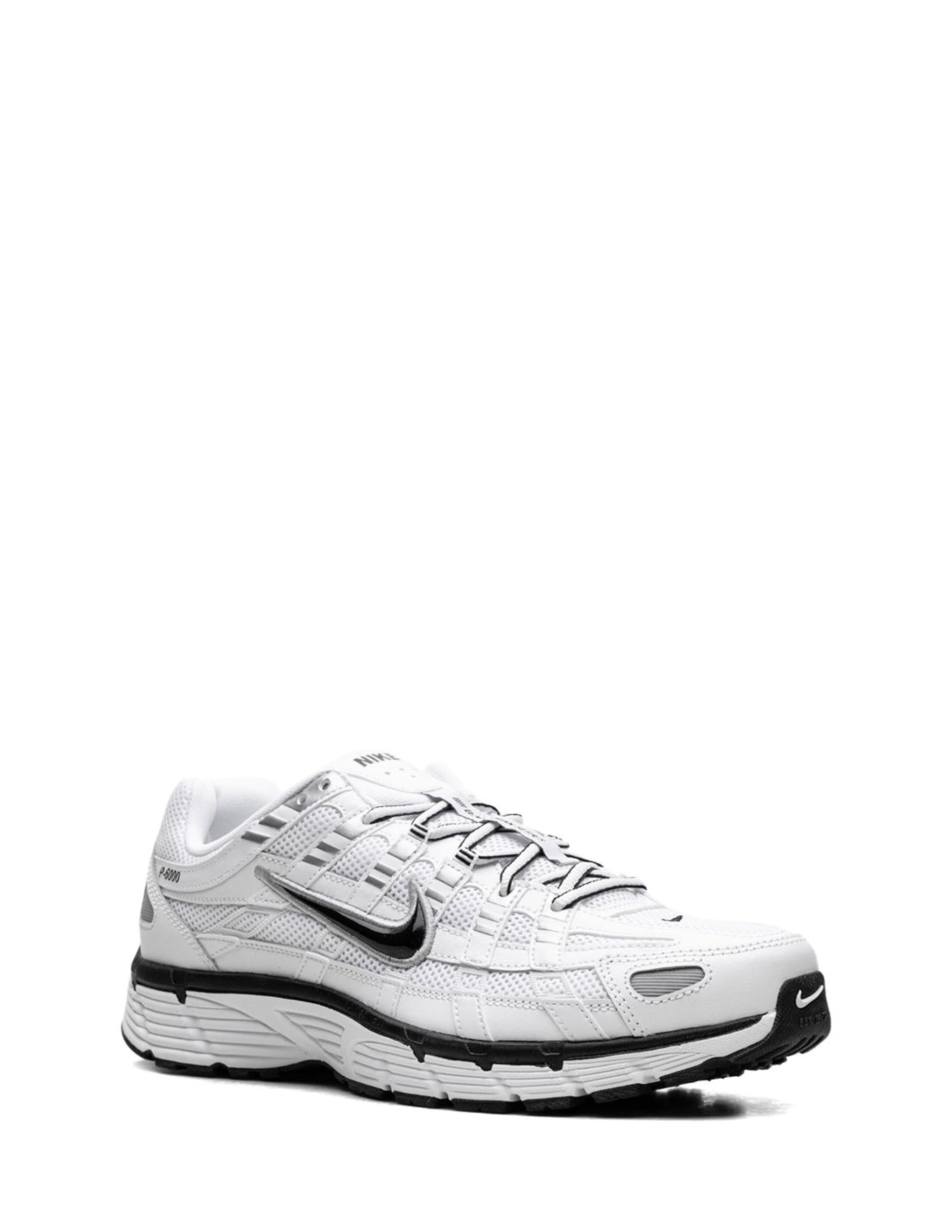 nikee P-6000 in White Black Metallic Silver