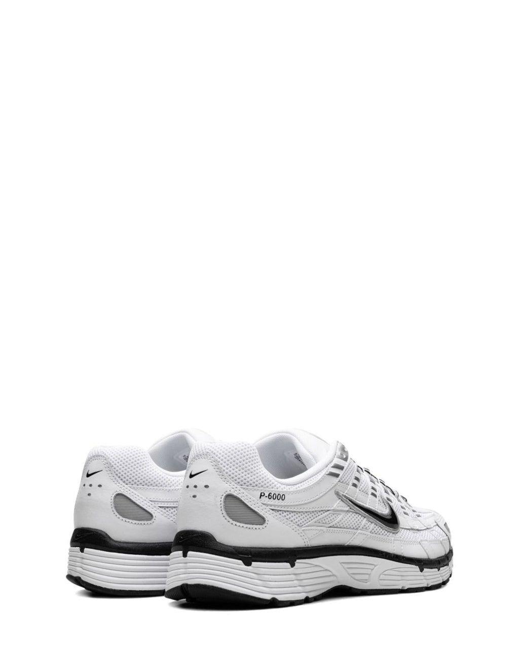 nikee P-6000 in White Black Metallic Silver