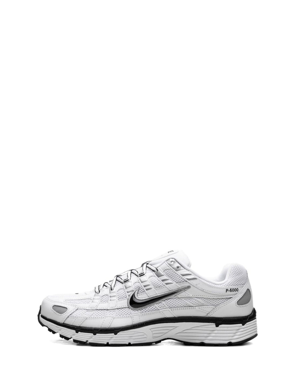 nikee P-6000 in White Black Metallic Silver