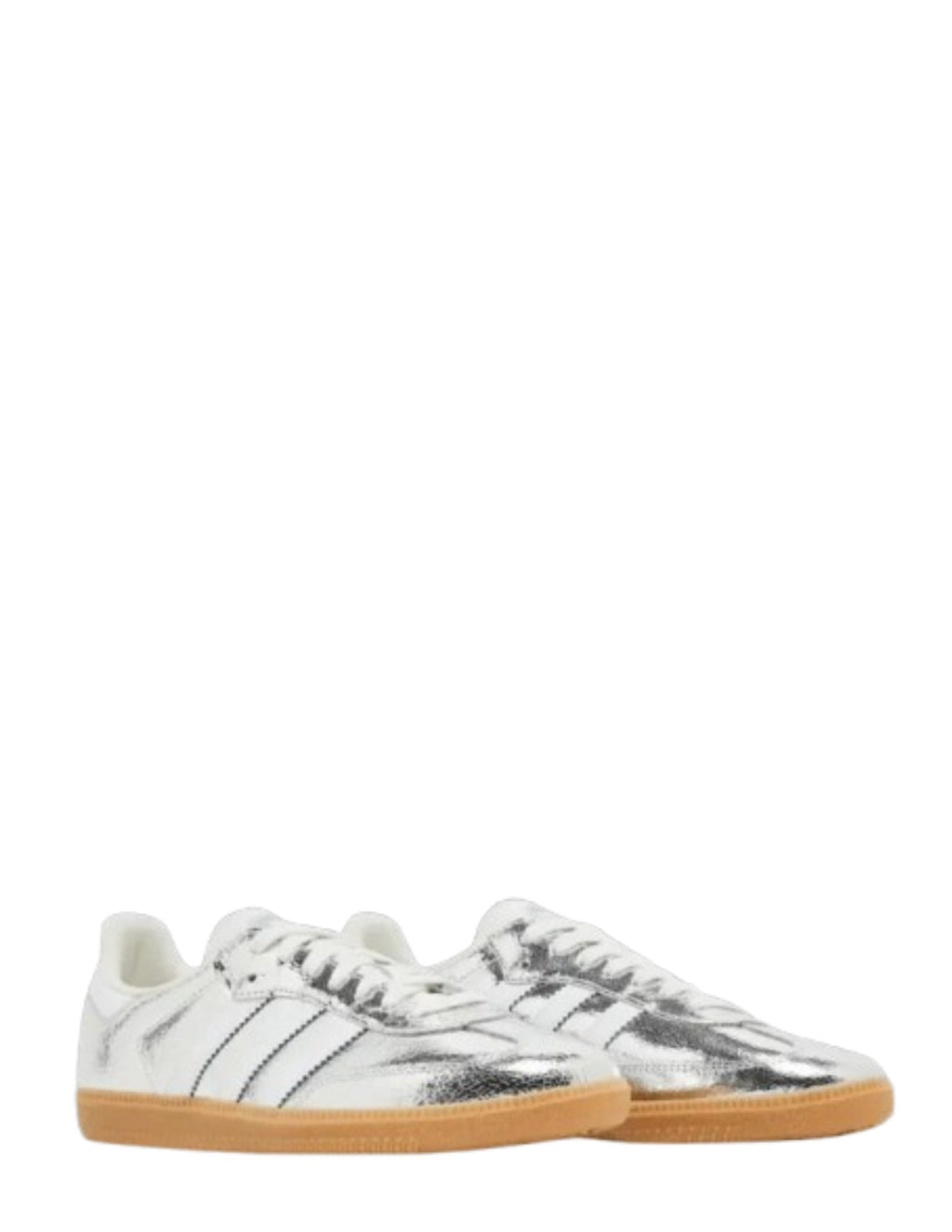 Adidass Samba OG Silver Metallic Cracked Leather