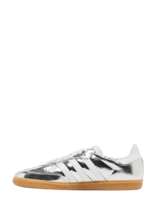 Adidass Samba OG Silver Metallic Cracked Leather