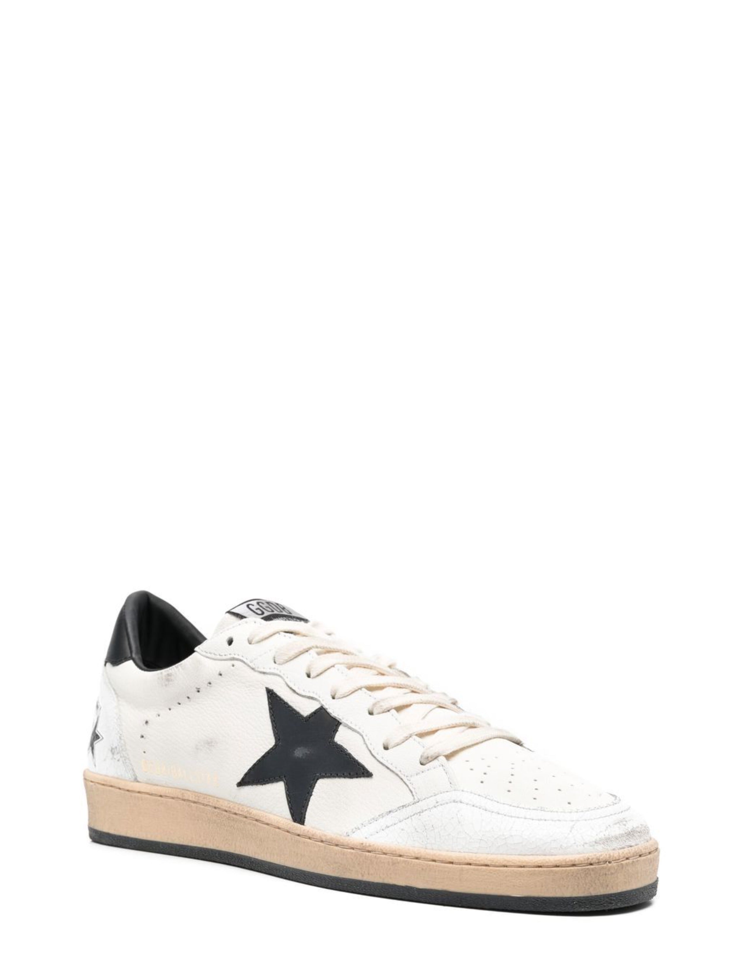 Golden Goose White Sneakers with Black Star 486