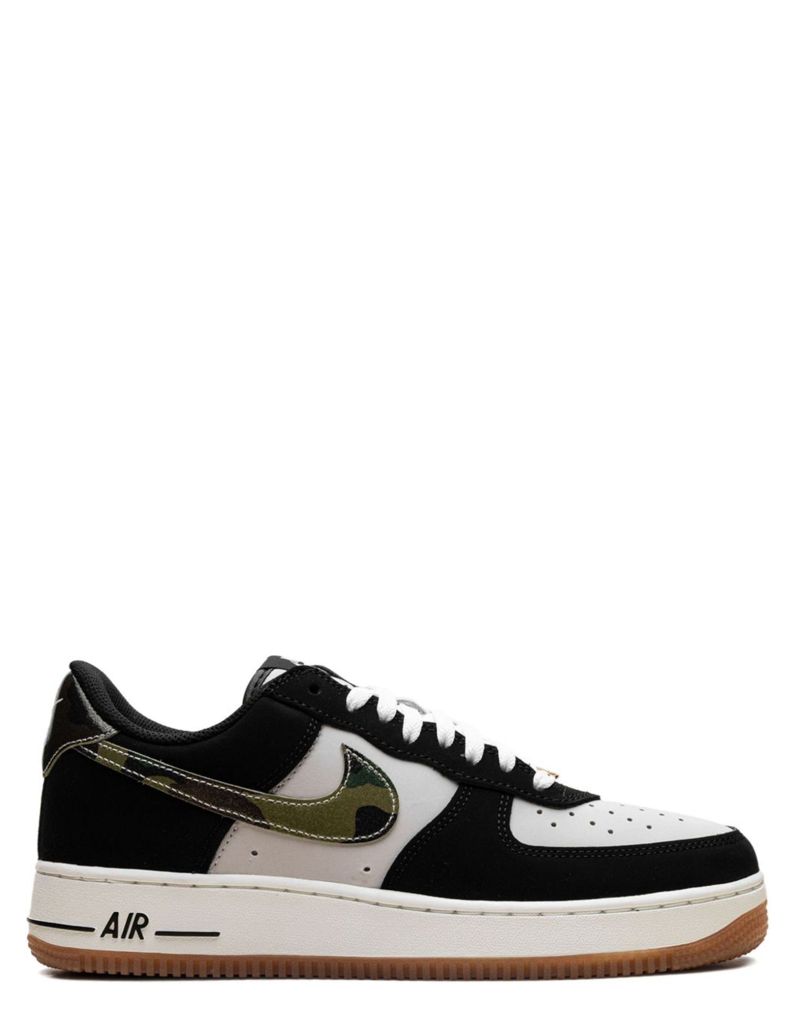 Nikee AirForce 1 Low Black Patent Camo Swoosh