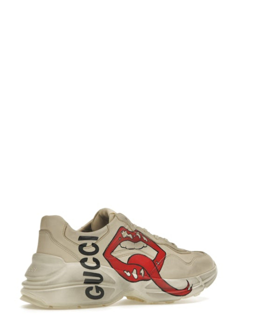 Gucc.i Rhyton Leather Sneakers with Lip Print
