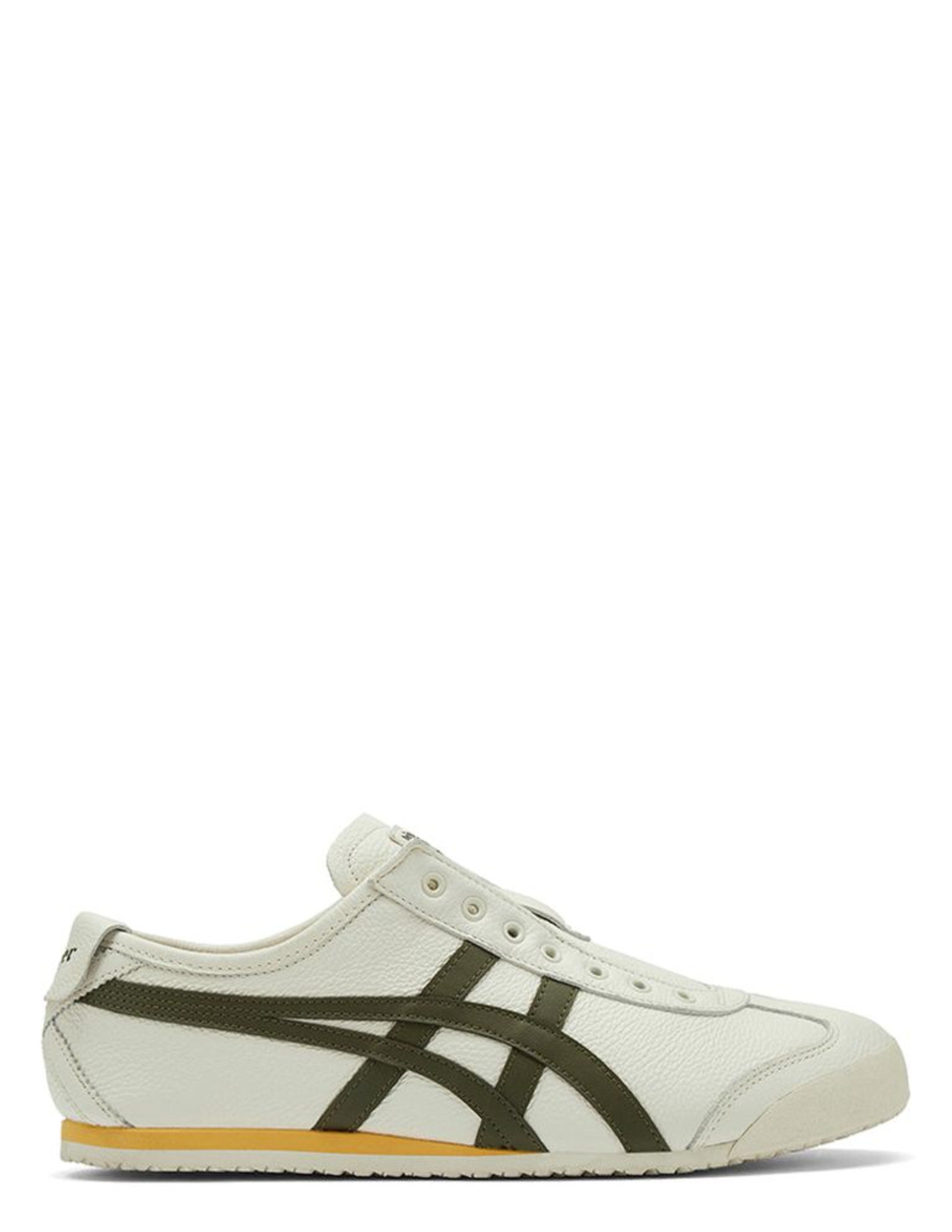 tiger mexico 66 slip on leather cream olive mango mens fix