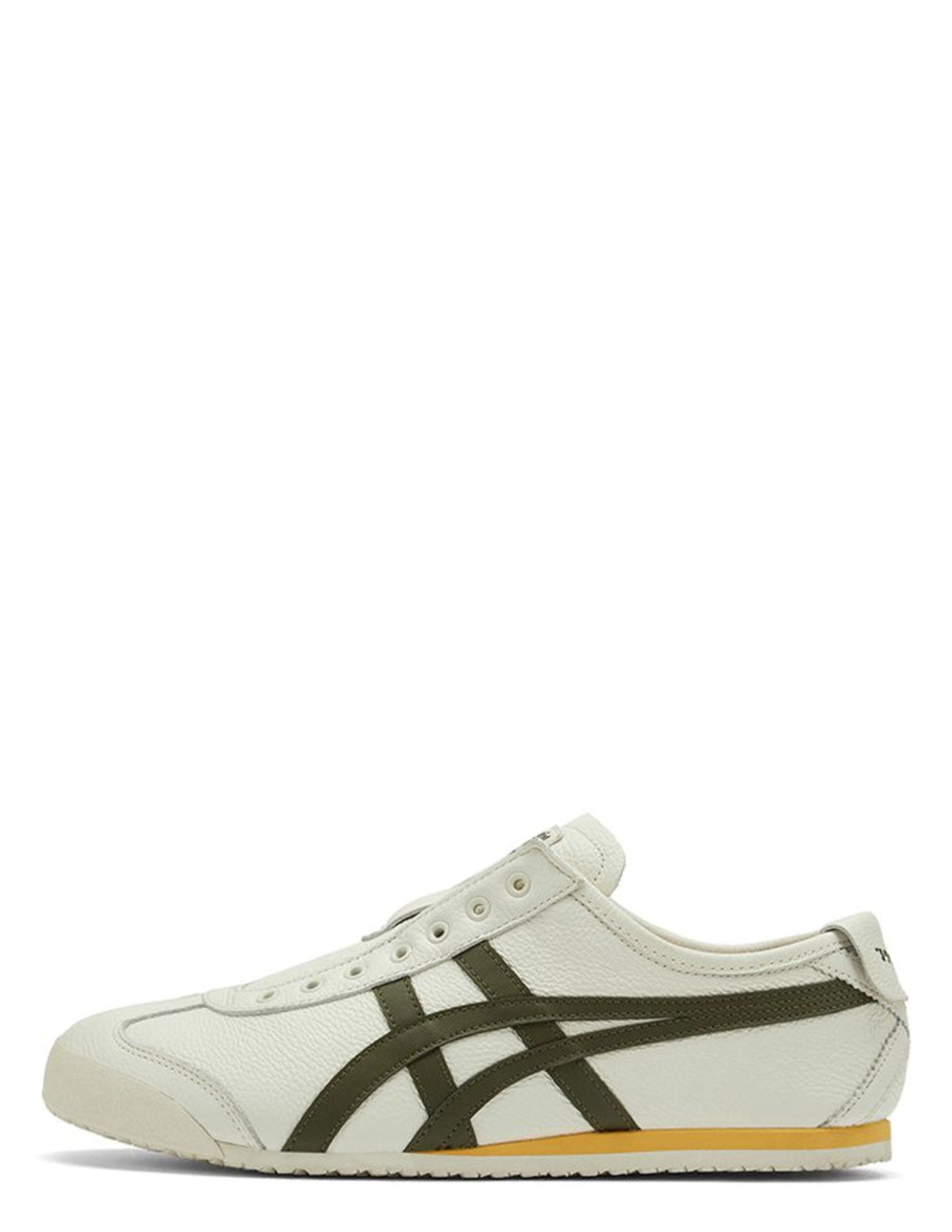 tiger mexico 66 slip on leather cream olive mango mens fix